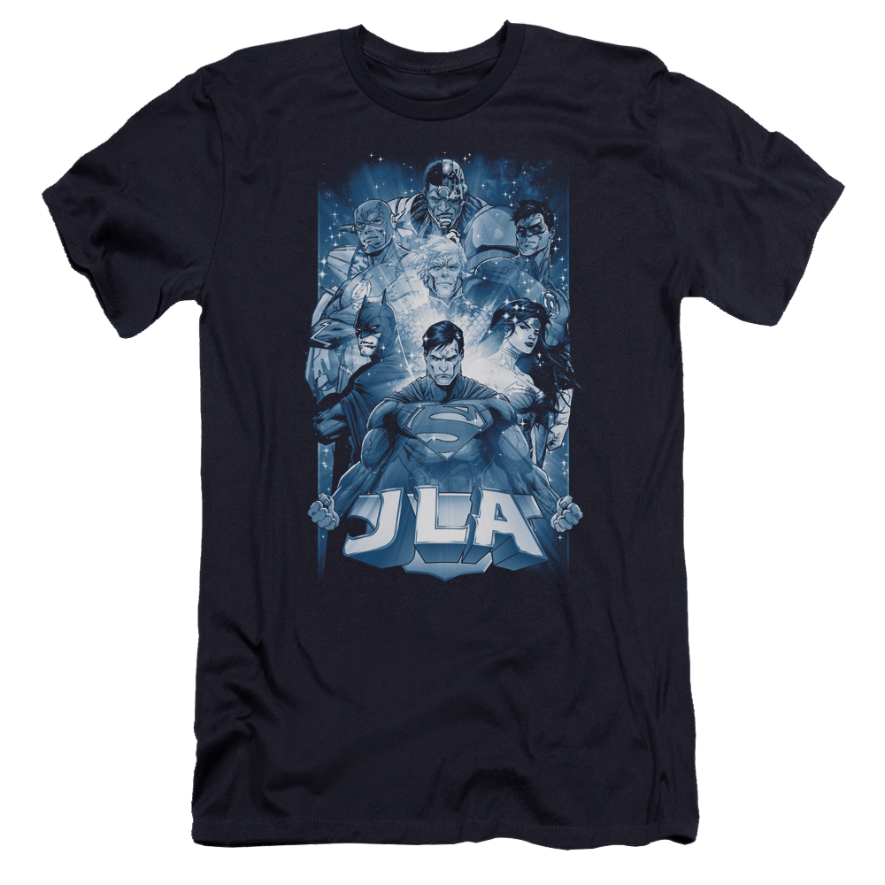 Justice League Burst Men's Premium Slim Fit T-Shirt Men's Premium Slim Fit T-Shirt Justice League   