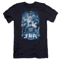Justice League Burst Men's Premium Slim Fit T-Shirt Men's Premium Slim Fit T-Shirt Justice League   