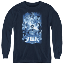 Justice League Burst - Youth Long Sleeve T-Shirt Youth Long Sleeve T-Shirt Justice League   