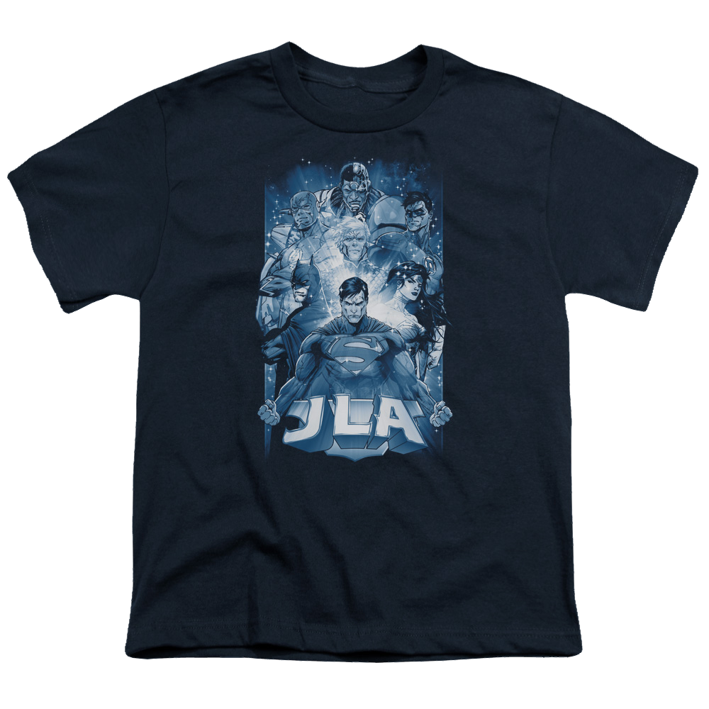Justice League Burst - Youth T-Shirt Youth T-Shirt (Ages 8-12) Justice League   