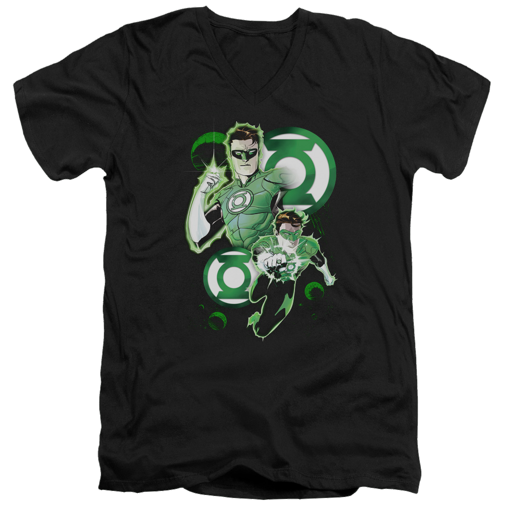 Green Lantern Gl In Action - Men's V-Neck T-Shirt Men's V-Neck T-Shirt Green Lantern   