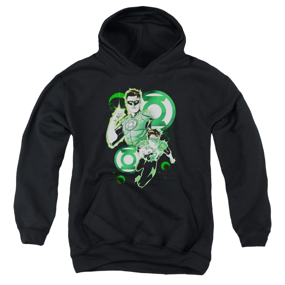 Green Lantern Gl In Action - Youth Hoodie Youth Hoodie (Ages 8-12) Green Lantern   