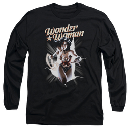 Justice League Ww Break Out Men's Long Sleeve T-Shirt Men's Long Sleeve T-Shirt Wonder Woman   