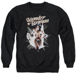 Justice League Ww Break Out Men's Crewneck Sweatshirt Men's Crewneck Sweatshirt Wonder Woman   