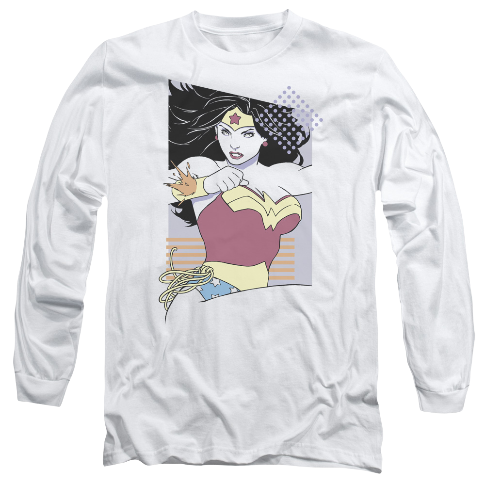 Justice League Ww 80s Minimal Men's Long Sleeve T-Shirt Men's Long Sleeve T-Shirt Wonder Woman   