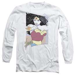 Justice League Ww 80s Minimal Men's Long Sleeve T-Shirt Men's Long Sleeve T-Shirt Wonder Woman   