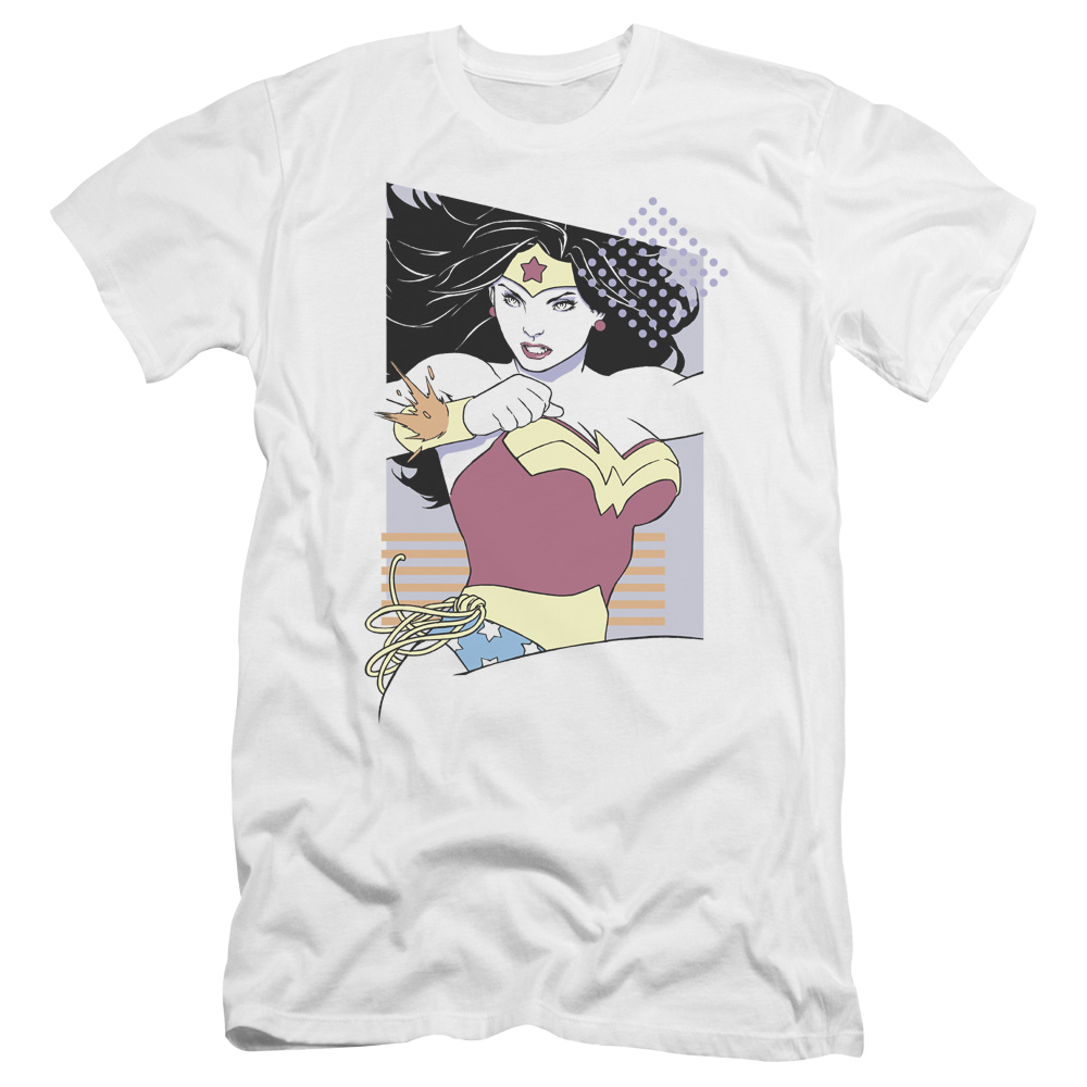 Justice League Ww 80s Minimal Men's Premium Slim Fit T-Shirt Men's Premium Slim Fit T-Shirt Wonder Woman   