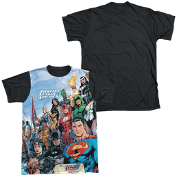 Justice League Justice League Of America Men's Black Back T-Shirt Men's Black Back T-Shirt Justice League   