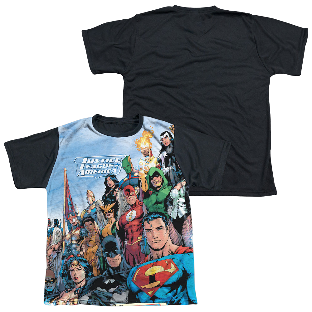 Justice League Justice League Of America - Youth Black Back T-Shirt Youth Black Back T-Shirt (Ages 8-12) Justice League   
