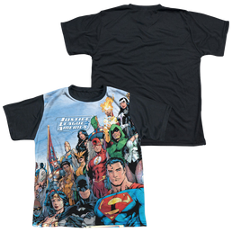 Justice League Justice League Of America - Youth Black Back T-Shirt Youth Black Back T-Shirt (Ages 8-12) Justice League   