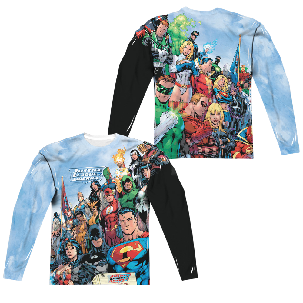 Justice League Justice League Of America Men's All-Over Print T-Shirt Men's All-Over Print Long Sleeve Justice League   