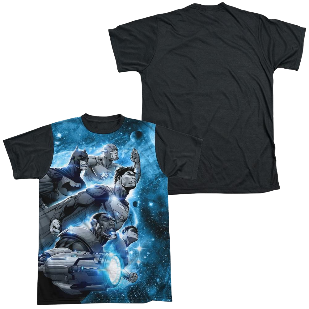 Justice League Atmospheric Men's Black Back T-Shirt Men's Black Back T-Shirt Justice League   