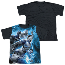 Justice League Atmospheric - Youth Black Back T-Shirt Youth Black Back T-Shirt (Ages 8-12) Justice League   