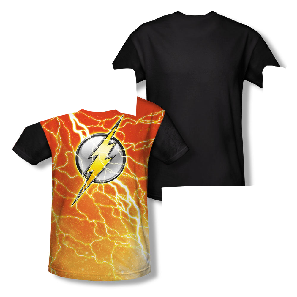 Flash, The Lightning Logo - Men's Black Back T-Shirt Men's Black Back T-Shirt The Flash   