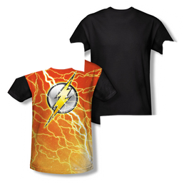 Flash, The Lightning Logo - Men's Black Back T-Shirt Men's Black Back T-Shirt The Flash   