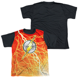 Flash, The Lightning Logo - Youth Black Back T-Shirt Youth Black Back T-Shirt (Ages 8-12) The Flash   