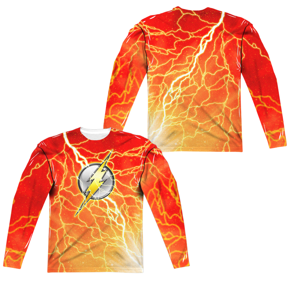 Flash, The Lightning Logo (Front/Back Print) - Men's All-Over Print Long Sleeve Men's All-Over Print Long Sleeve The Flash   