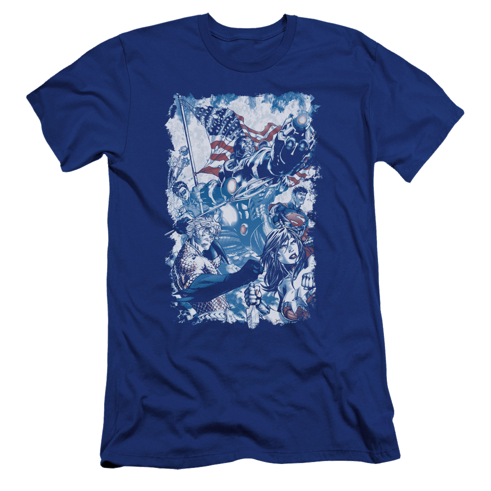 Justice League American Justice Men's Premium Slim Fit T-Shirt Men's Premium Slim Fit T-Shirt Justice League   