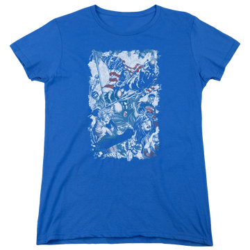 Royal women's t-shirt with Justice League American Justice graphic