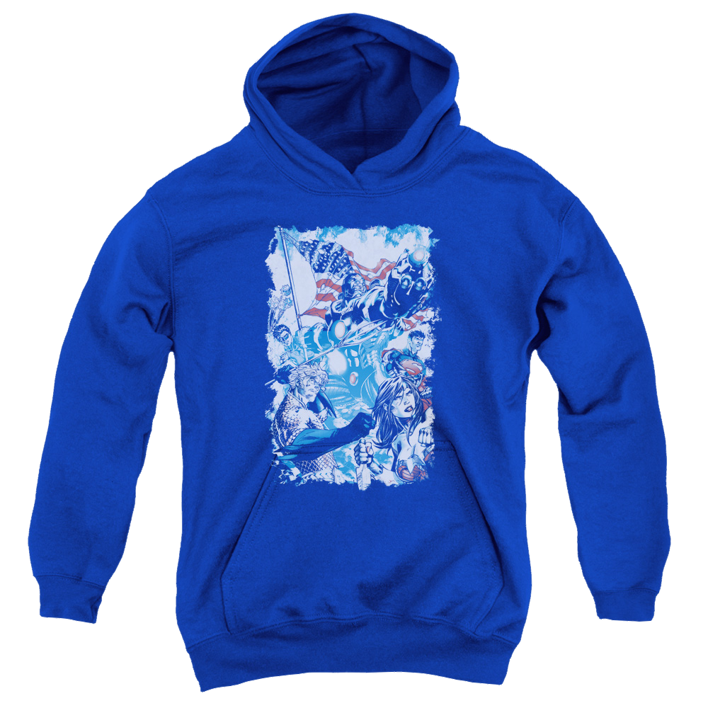 Justice League American Justice - Youth Hoodie Youth Hoodie (Ages 8-12) Justice League   