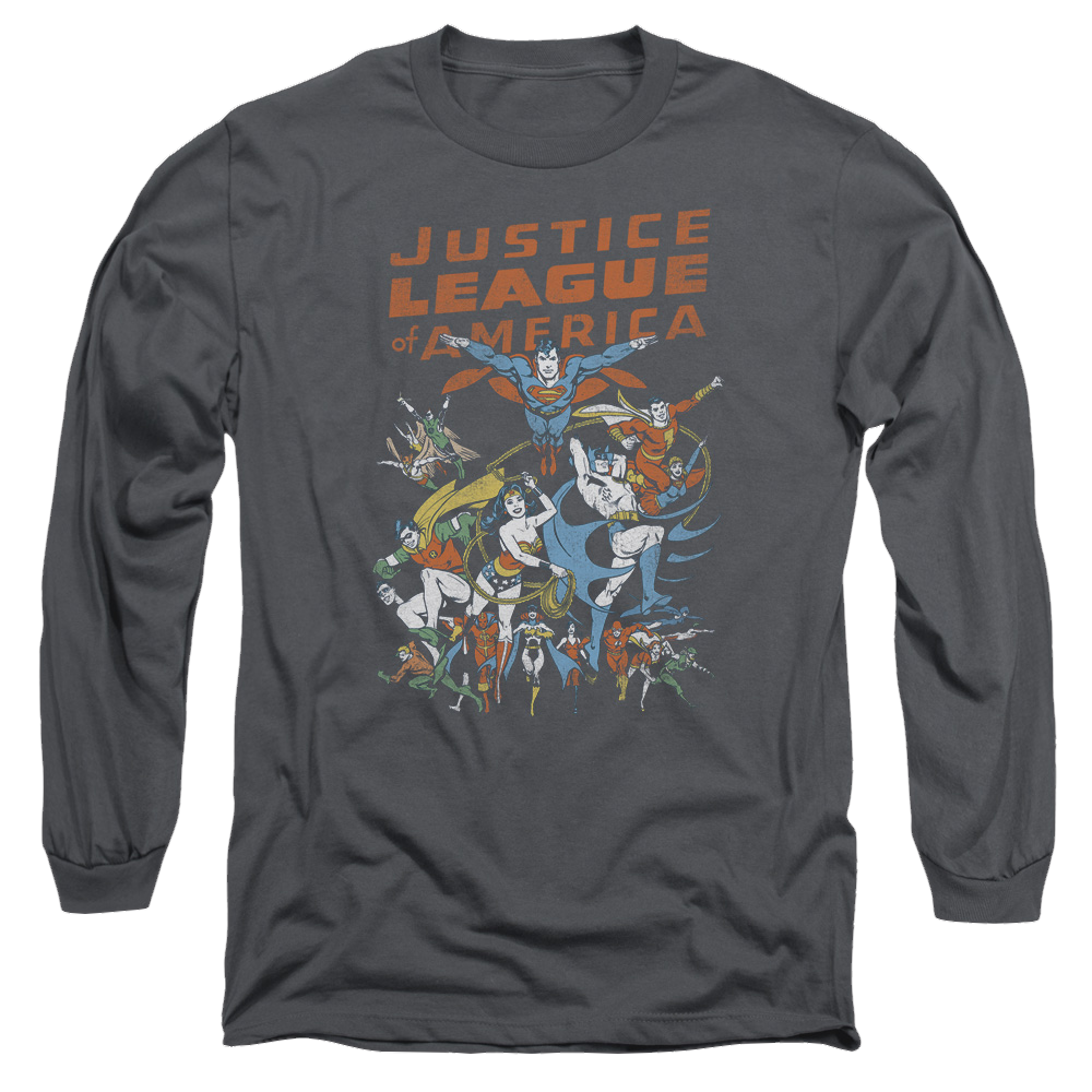 Justice League Big Group Men's Long Sleeve T-Shirt Men's Long Sleeve T-Shirt Justice League   