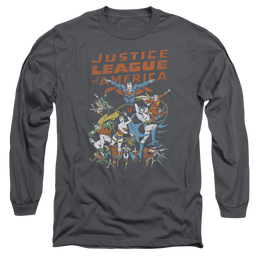 Justice League Big Group Men's Long Sleeve T-Shirt Men's Long Sleeve T-Shirt Justice League   