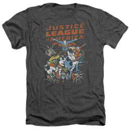 Justice League Big Group Men's Heather T-Shirt Men's Heather T-Shirt Justice League   