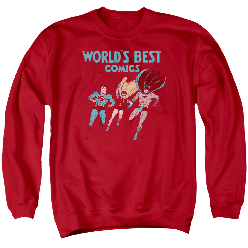 Justice League Worlds Best Men's Crewneck Sweatshirt Men's Crewneck Sweatshirt Justice League   
