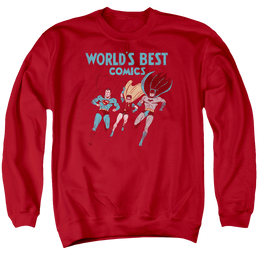 Justice League Worlds Best Men's Crewneck Sweatshirt Men's Crewneck Sweatshirt Justice League   