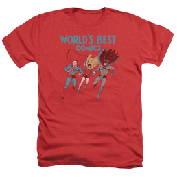 Justice League Worlds Best Men's Heather T-Shirt Men's Heather T-Shirt Justice League   