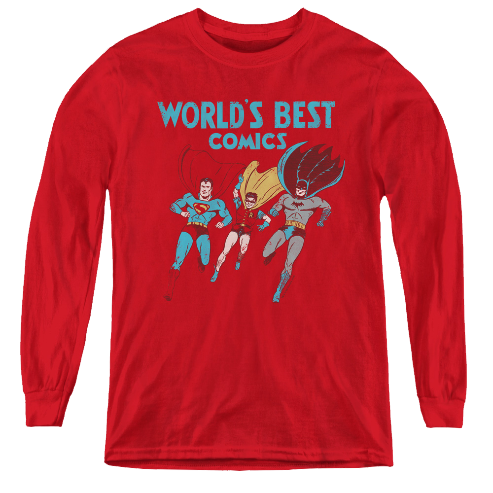 Justice League Worlds Best - Youth Long Sleeve T-Shirt Youth Long Sleeve T-Shirt Justice League   
