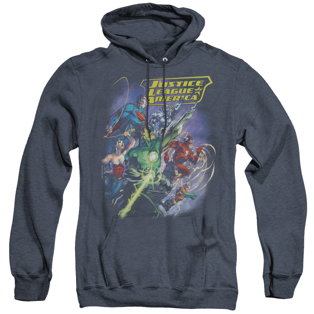 Justice League Onward - Heather Pullover Hoodie Heather Pullover Hoodie Justice League   