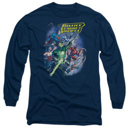 Justice League Onward Men's Long Sleeve T-Shirt Men's Long Sleeve T-Shirt Justice League   