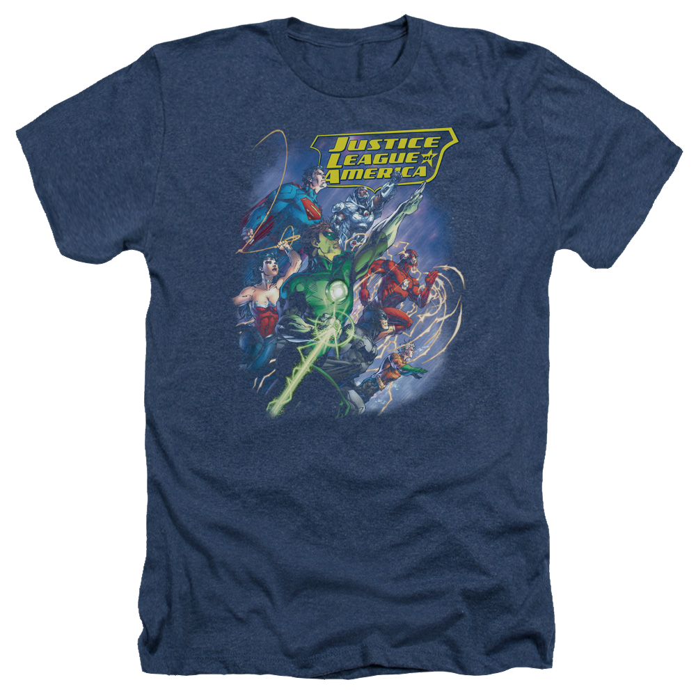 Justice League Onward Men's Heather T-Shirt Men's Heather T-Shirt Justice League   