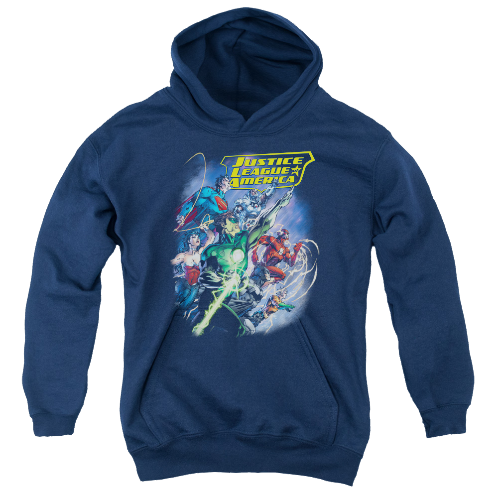 Justice League Onward - Youth Hoodie Youth Hoodie (Ages 8-12) Justice League   