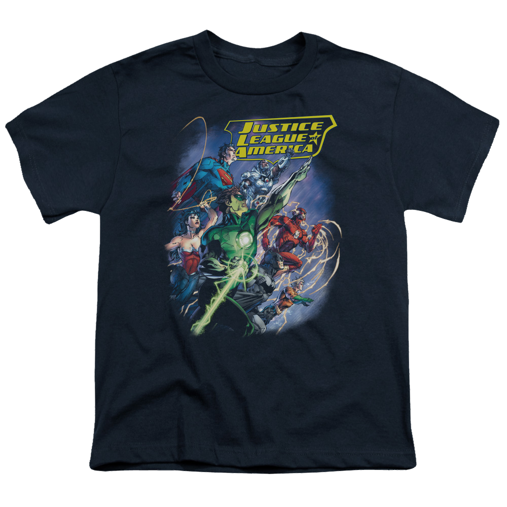 Justice League Onward - Youth T-Shirt Youth T-Shirt (Ages 8-12) Justice League   