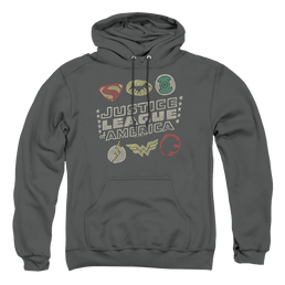 Justice League Symbols Pullover Hoodie Pullover Hoodie Justice League   