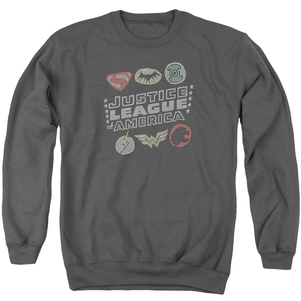 Justice League Symbols Men's Crewneck Sweatshirt Men's Crewneck Sweatshirt Justice League   