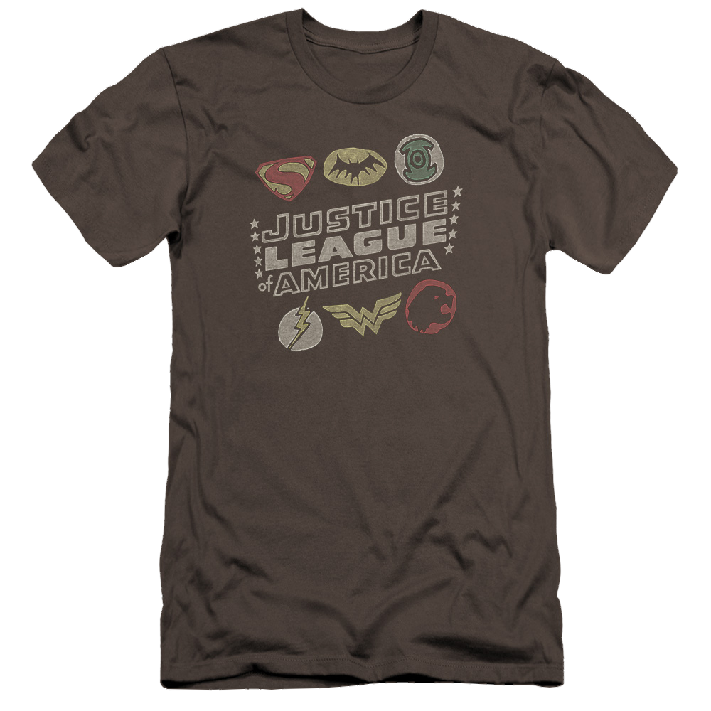 Justice League Symbols Men's Premium Slim Fit T-Shirt Men's Premium Slim Fit T-Shirt Justice League   