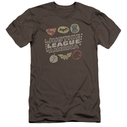 Justice League Symbols Men's Premium Slim Fit T-Shirt Men's Premium Slim Fit T-Shirt Justice League   
