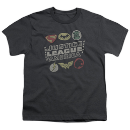 Justice League Symbols - Youth T-Shirt Youth T-Shirt (Ages 8-12) Justice League   