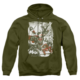 Justice League Green And Red - Pullover Hoodie Pullover Hoodie Justice League   