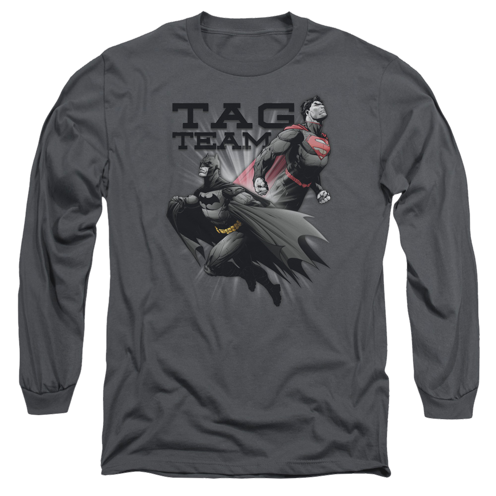 Justice League Tag Team Men's Long Sleeve T-Shirt Men's Long Sleeve T-Shirt Justice League   