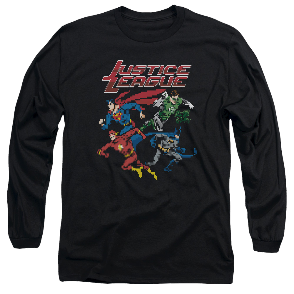 Justice League Pixel League Men's Long Sleeve T-Shirt Men's Long Sleeve T-Shirt Justice League   