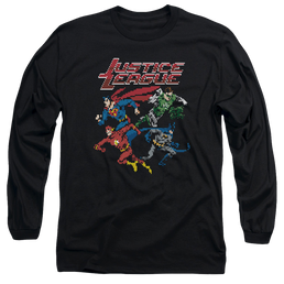 Justice League Pixel League Men's Long Sleeve T-Shirt Men's Long Sleeve T-Shirt Justice League   