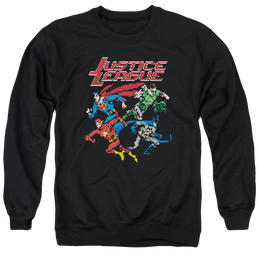 Justice League Pixel League Men's Crewneck Sweatshirt Men's Crewneck Sweatshirt Justice League   