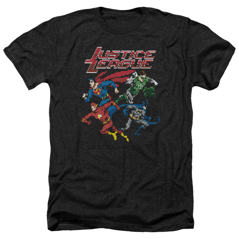 Justice League Pixel League Men's Heather T-Shirt Men's Heather T-Shirt Justice League   