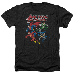Justice League Pixel League Men's Heather T-Shirt Men's Heather T-Shirt Justice League   
