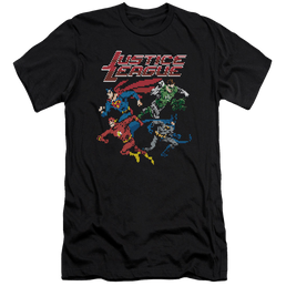 Justice League Pixel League - Men's Premium Slim Fit T-Shirt Men's Premium Slim Fit T-Shirt Justice League   