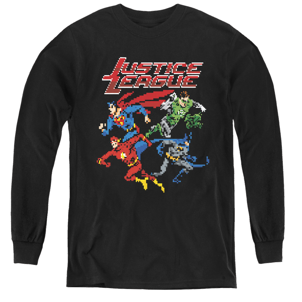 Justice League Pixel League - Youth Long Sleeve T-Shirt Youth Long Sleeve T-Shirt Justice League   